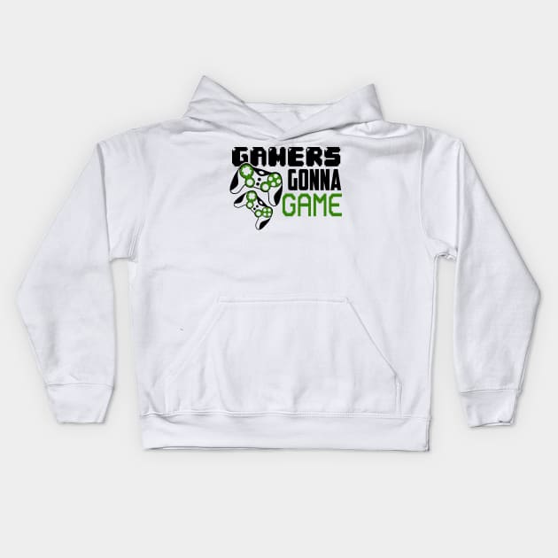 Gamers gonna game Kids Hoodie by Peach Lily Rainbow